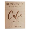 Panneau en bois personnalisable "baptême brush"
