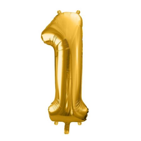 Ballon chiffre 1 mylar doré 86 cm