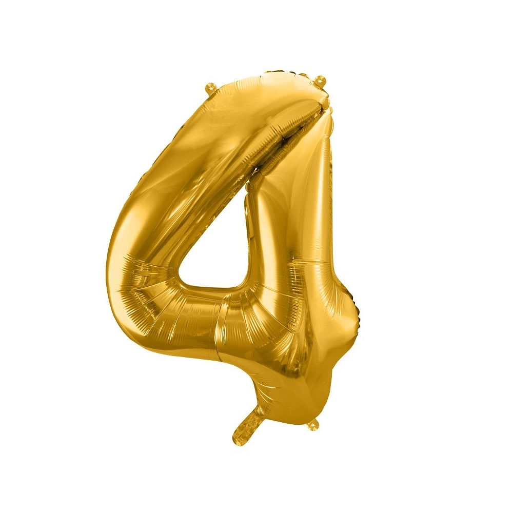 Ballon chiffre 4 mylar doré 86 cm