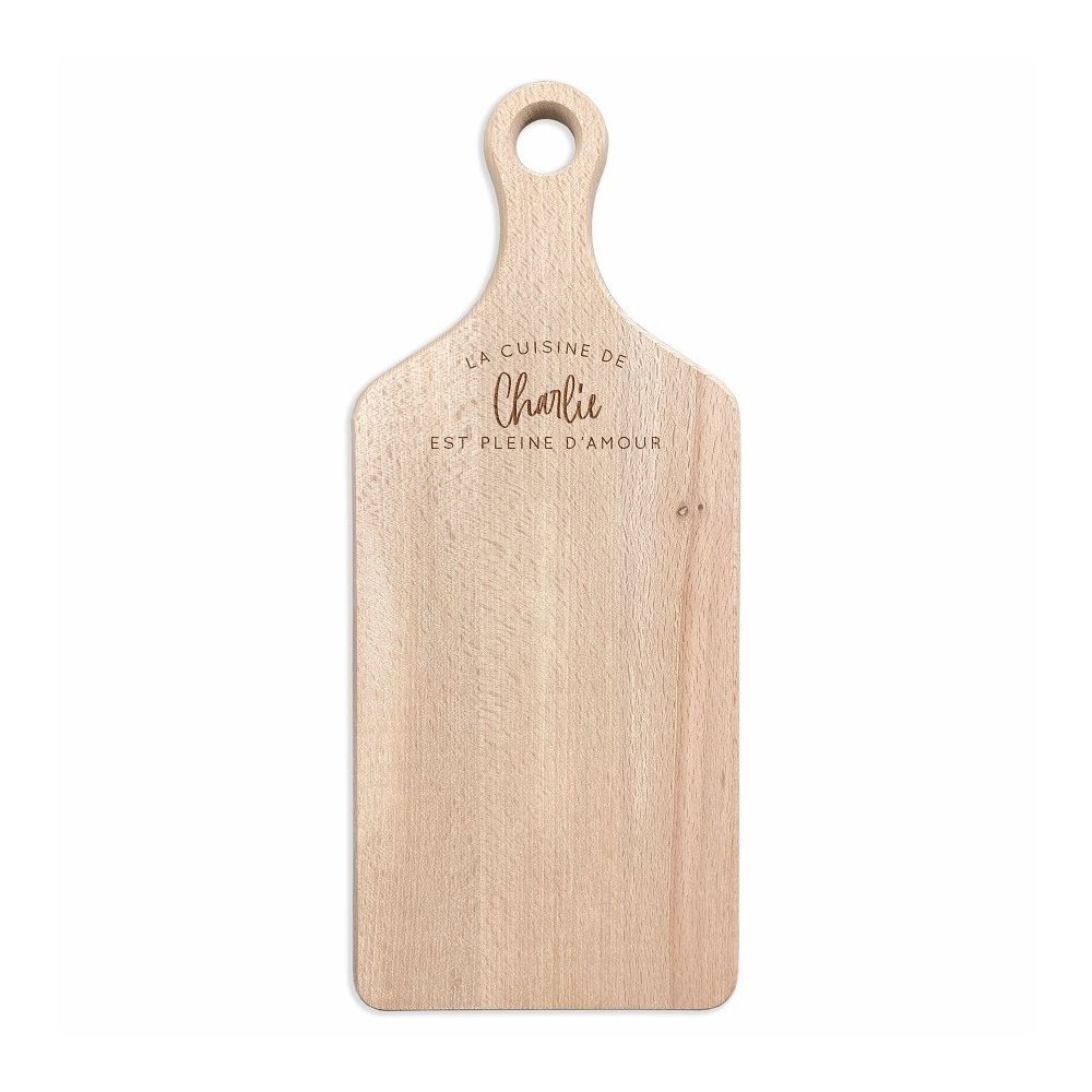 Planche à découper en bois personnalisable "Cuisine pleine d'amour"
