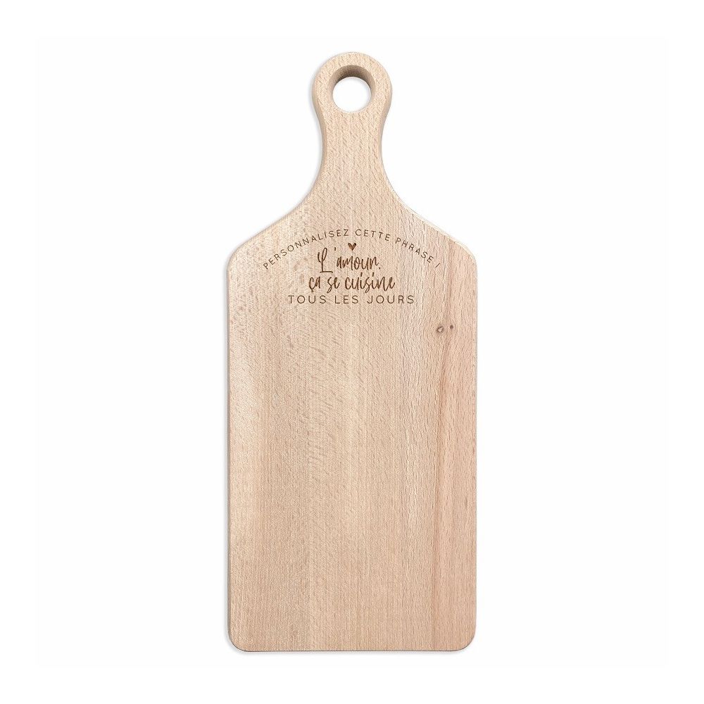 Planche à découper en bois personnalisable "L'amour ça se cuisine"