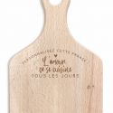 Planche à découper en bois personnalisable "L'amour ça se cuisine"