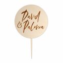 Cake topper en bois personnalisable "brush"