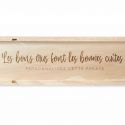 Caisse à vin en bois personnalisable "Les bons crus"