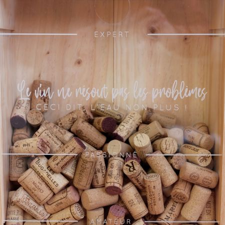 Cadre à bouchons de vin en bois personnalisable Le vin ne résout pas les  problèmes