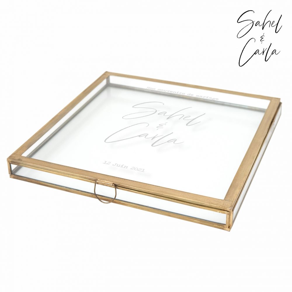 Boîte à souvenirs de mariage en verre personnalisable "wild"