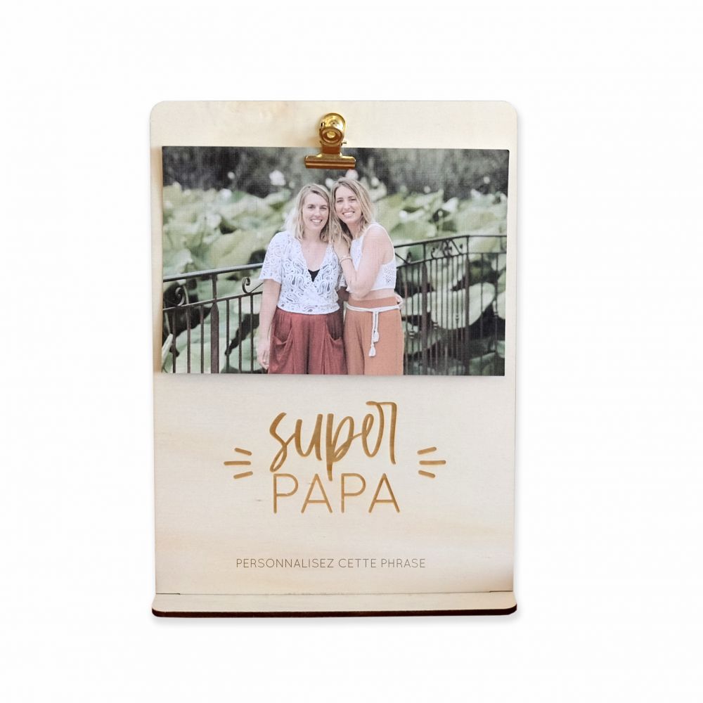 Présentoir en bois personnalisable "Super Papa"
