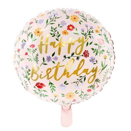 Ballon mylar fleuri  "Happy...