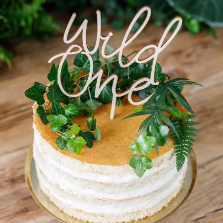 Cake topper en bois "Wild One"