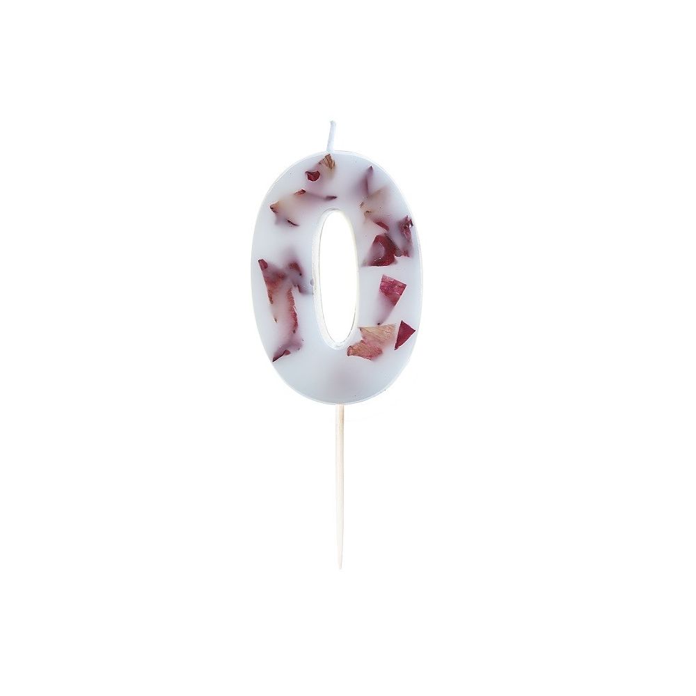 Bougie chiffre "fleurs séchées"