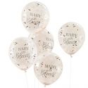 5 ballons confettis rose gold "Baby shower"