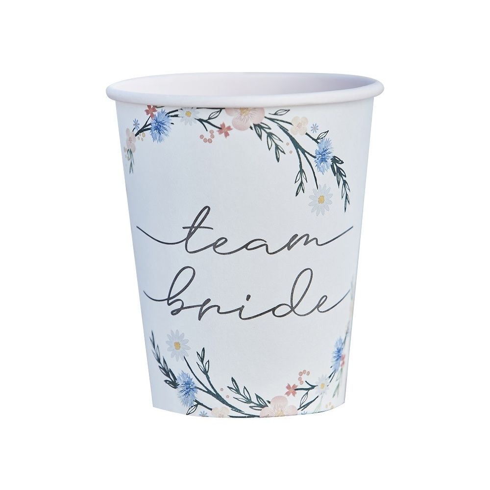 8 gobelets EVJF boho "Team bride"