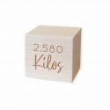 Cube en bois personnalisable naissance "Poids"