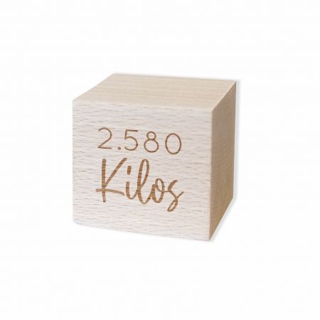 Cube en bois personnalisé - Mot + Motif