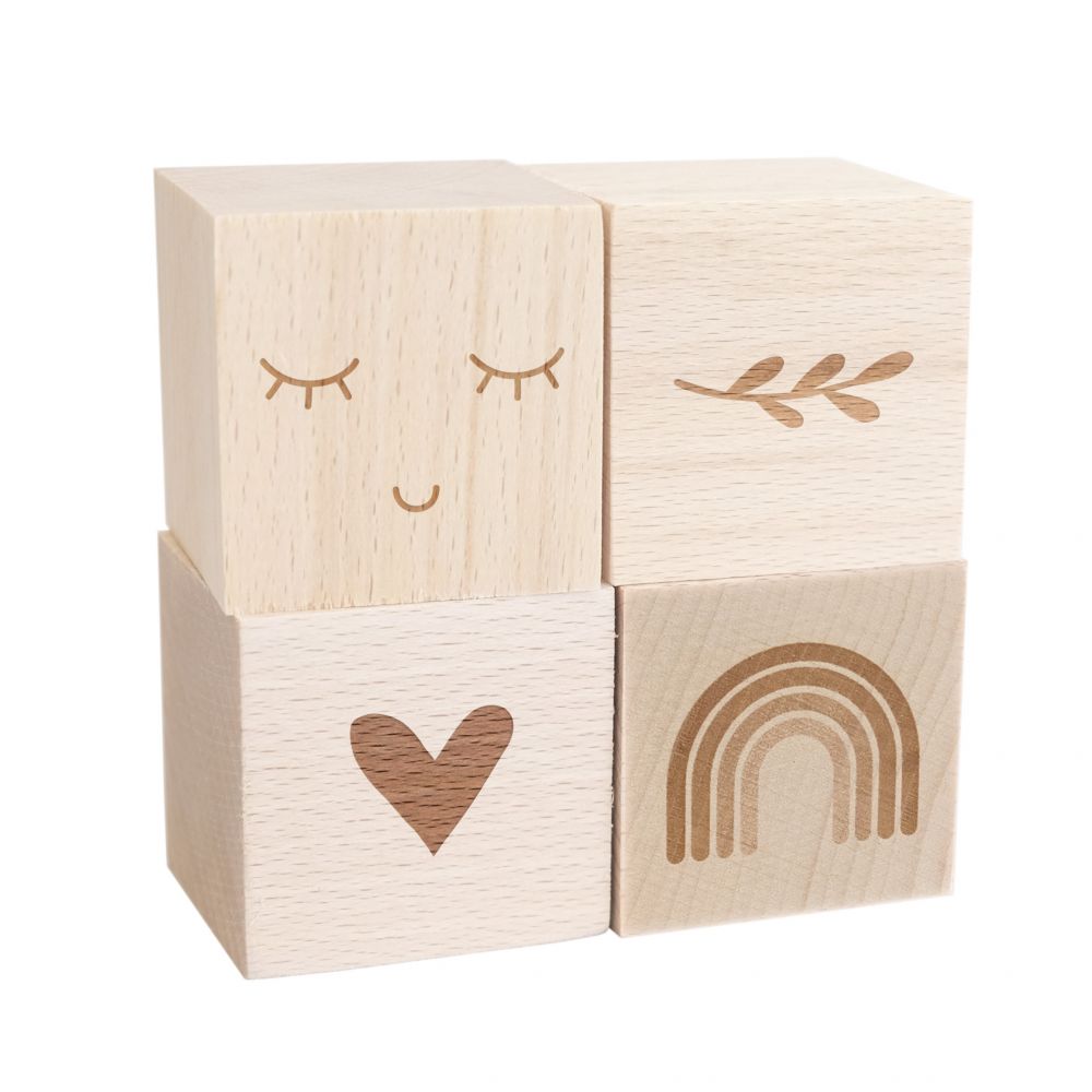 Cube en bois personnalisable "motif"