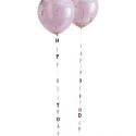 5 guirlandes pour ballons "Happy birthday" rose gold