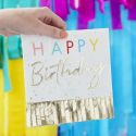 16 serviettes colorées "Happy birthday" - 16 cm