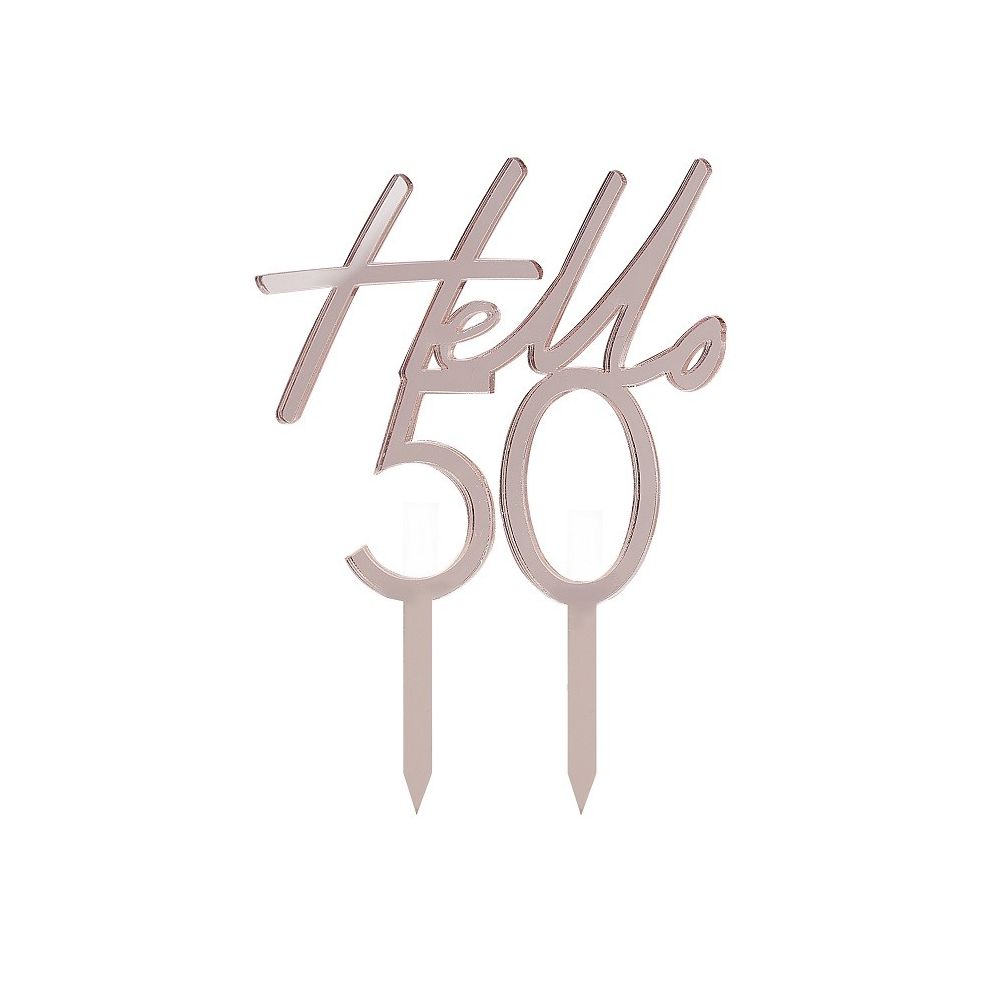 Cake topper rose gold "Hello 50"