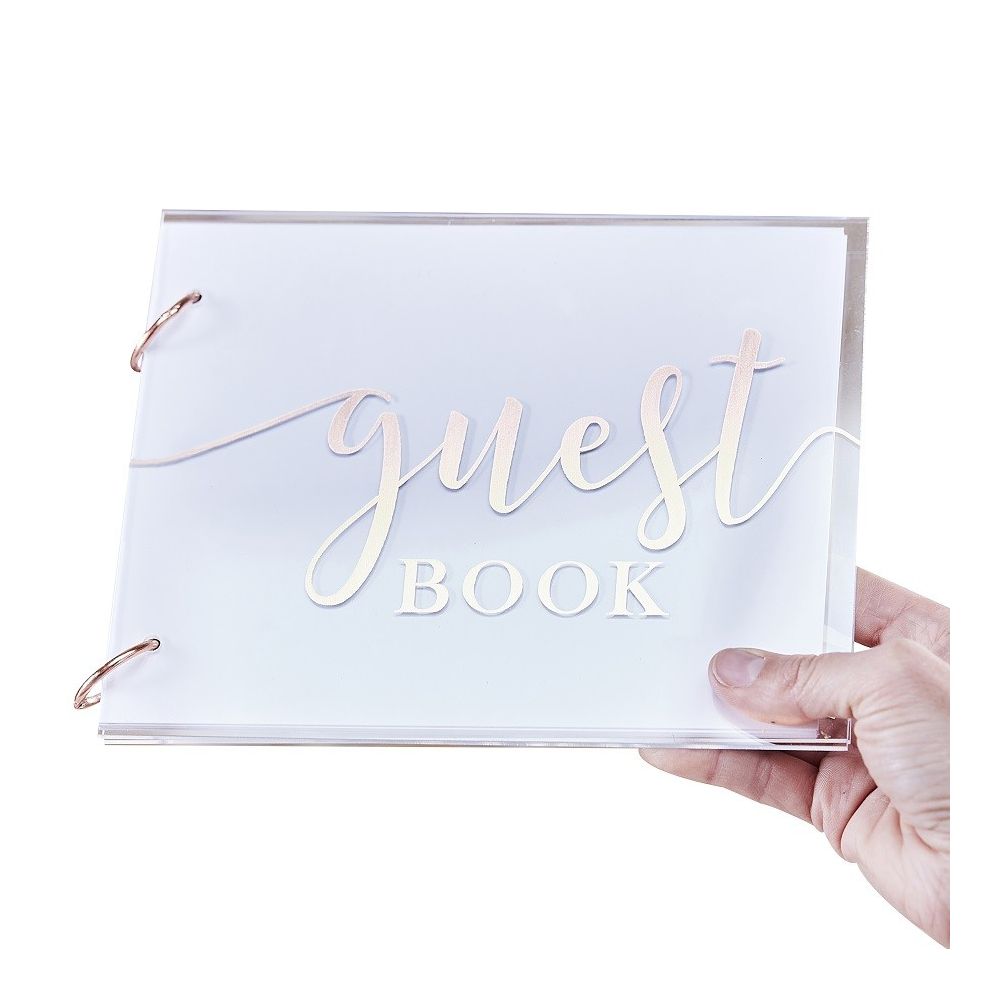 Livre d'or plexiglass "Guest book" rose gold