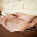 5 m chemin de table mousseline "vieux rose" - 28 cm