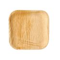 6 assiettes carrées écologiques en feuilles de palmiers - 18 cm