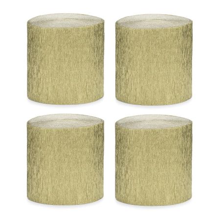 4 rubans papier crépon doré