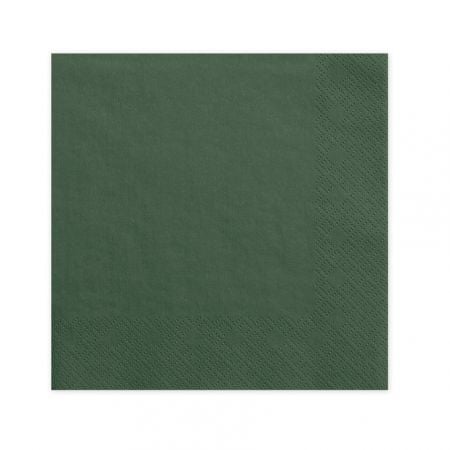 20 serviettes vert forêt