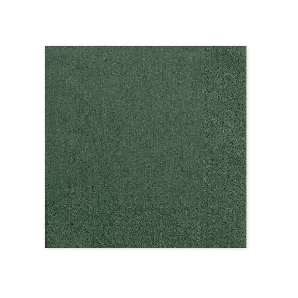 20 serviettes vert forêt