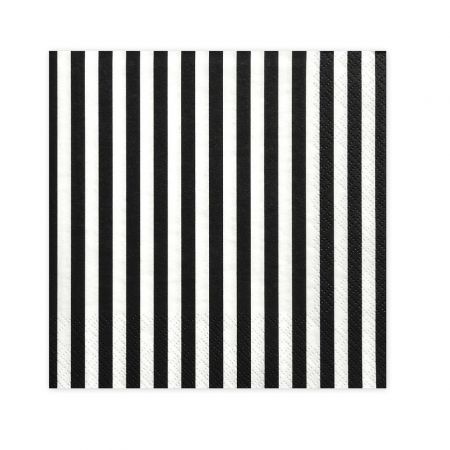 20 serviettes rayées noires...