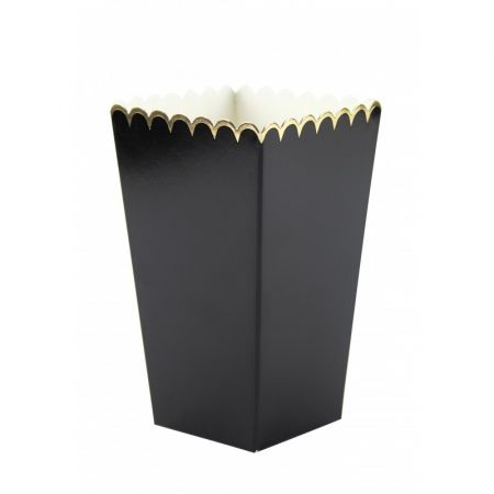 8 pots à popcorn noirs et...