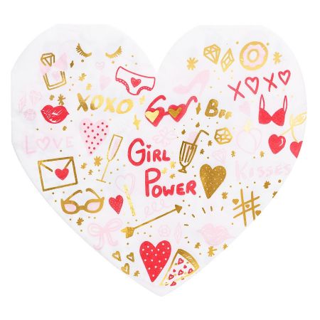 20 Serviettes de table coeur