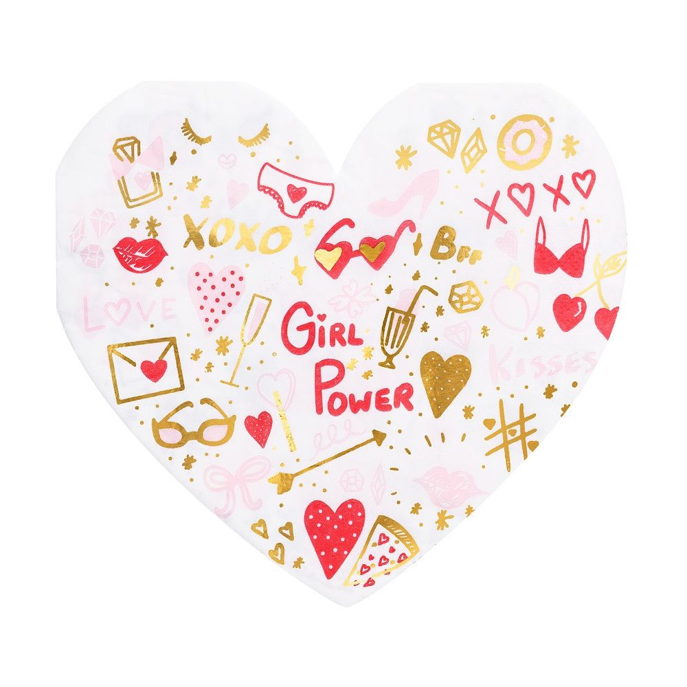 20 Serviettes de table coeur