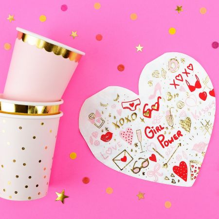 20 Serviettes de table coeur