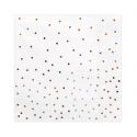 20 serviettes blanches pois rose gold