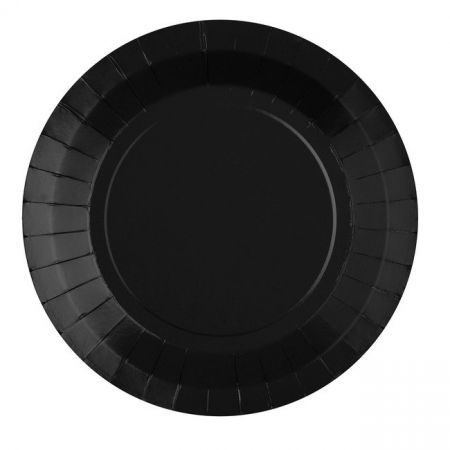 10 assiettes noires - 22.5 cm