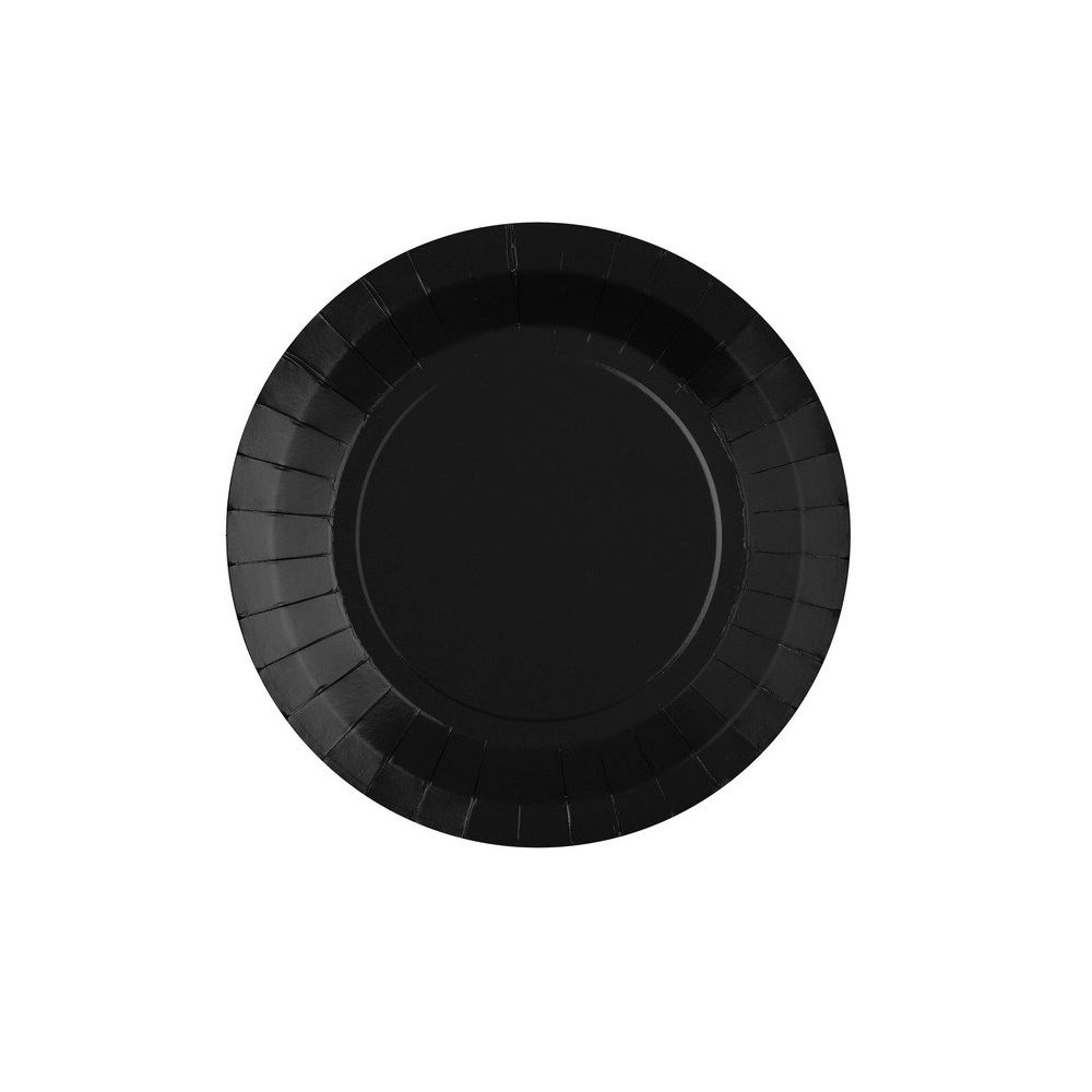 10 assiettes noires - 22.5 cm