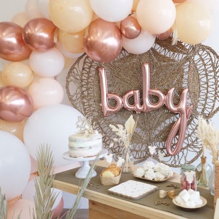 Ballon en mylar Bébé - rose or