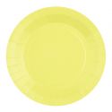 10 assiettes jaune citron - 22.5 cm