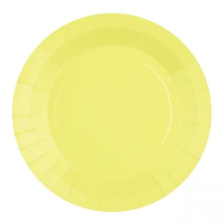 10 assiettes jaune citron -...