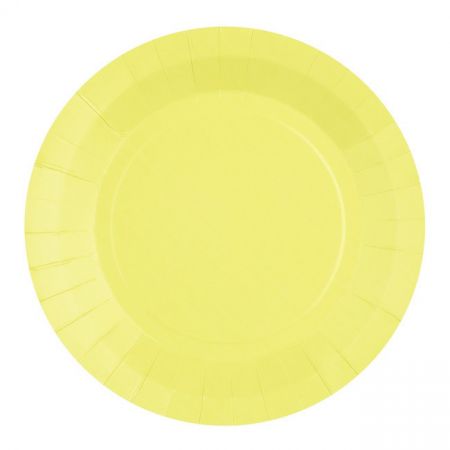 10 assiettes jaune citron -...