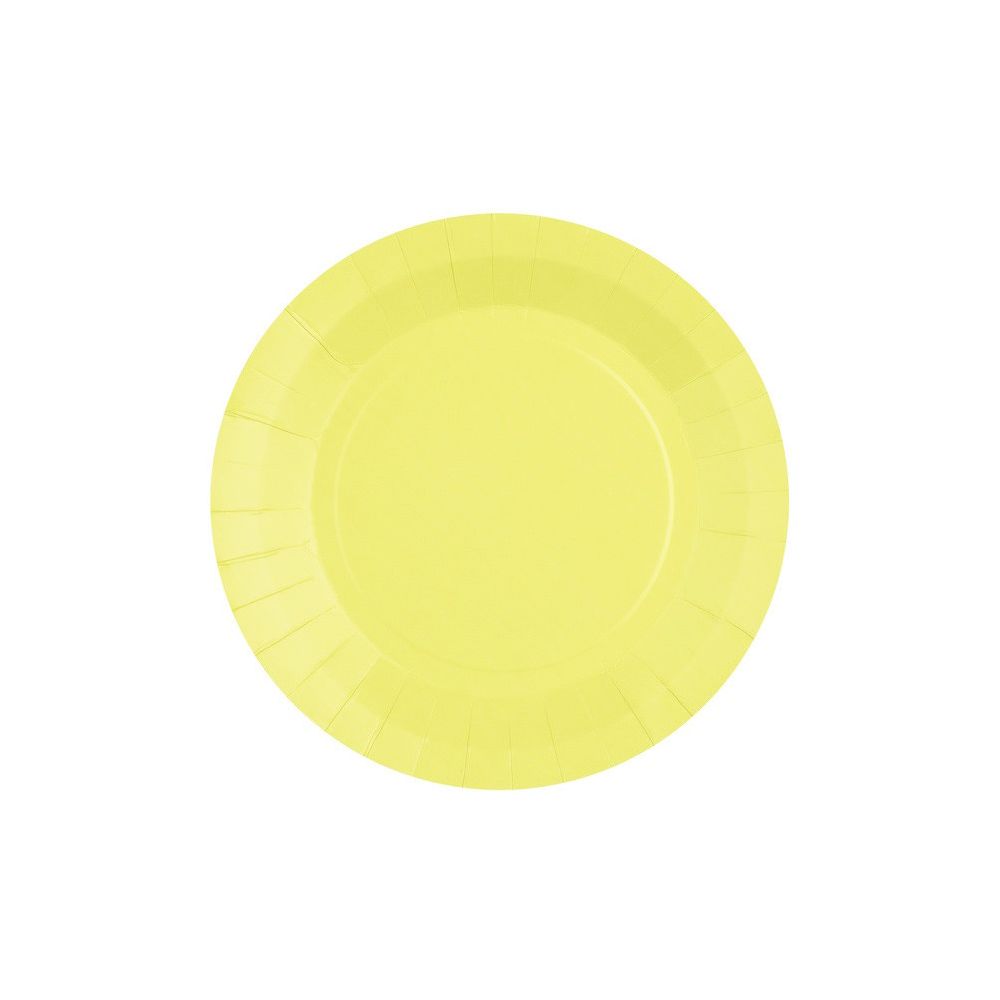 10 assiettes jaune citron - 22.5 cm
