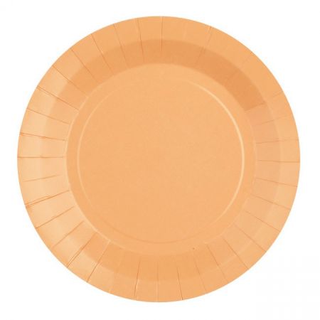 10 assiettes abricot - 22.5 cm