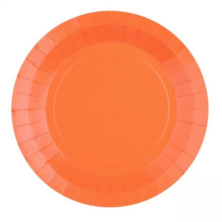 10 assiettes oranges - 22.5 cm