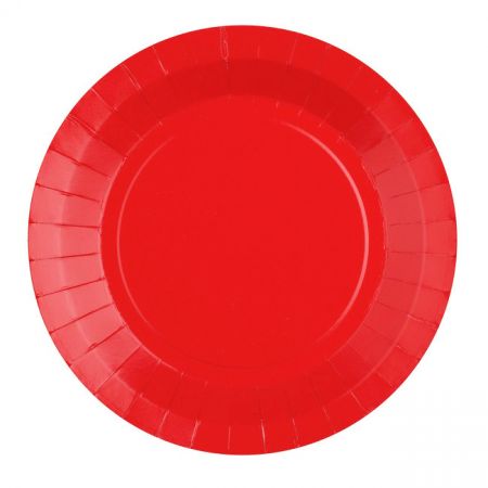 10 assiettes rouges - 22.5 cm
