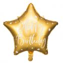 Ballon en mylar Happy Birthday - 40cm - or