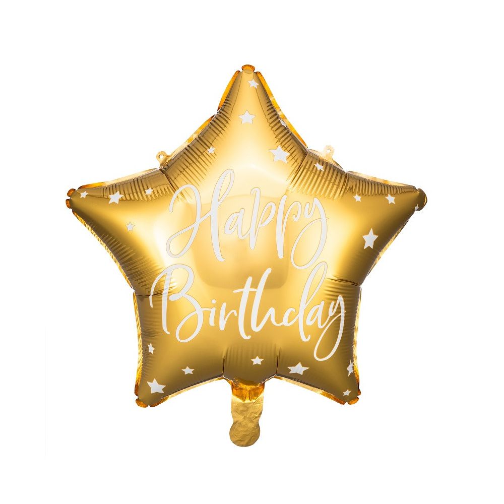 Ballon en mylar Happy Birthday - 40cm - or
