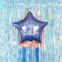 Ballon en mylar Happy Birthday - 40cm - bleu marine