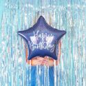 Ballon étoile bleue "happy birthday" - 40 cm