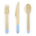 18 couverts en bois bleu