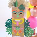 21 feuilles tropicales en papier